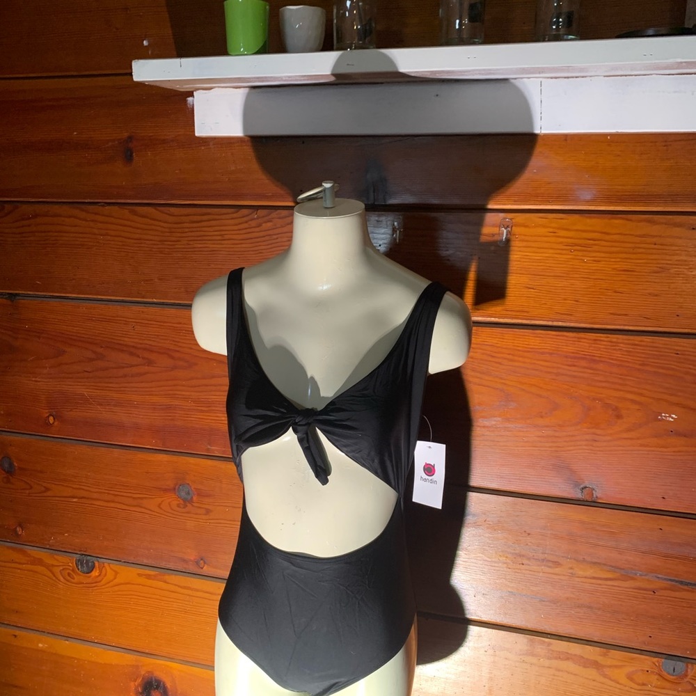 Black High Waisted Knot Tie 2 piece